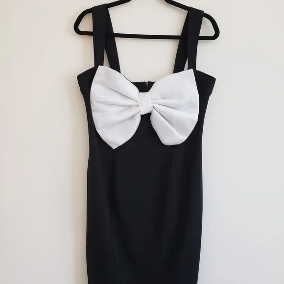 River Island Black Cocktail Bow dress: UK 16 (US-12) - Picture 3 of 6